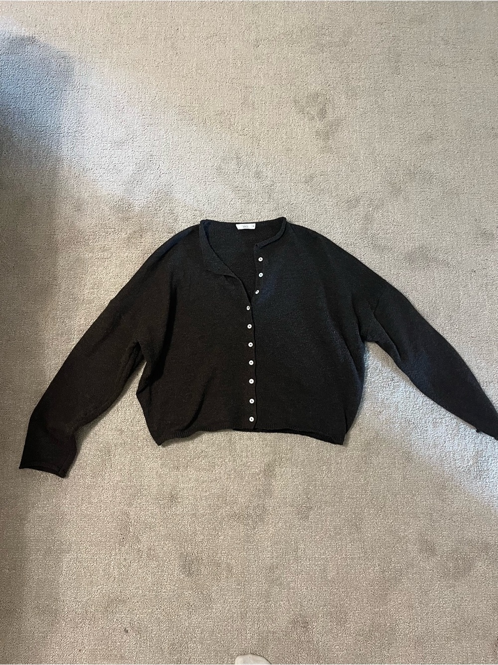 Brown Button-Front Cardigan Sweater